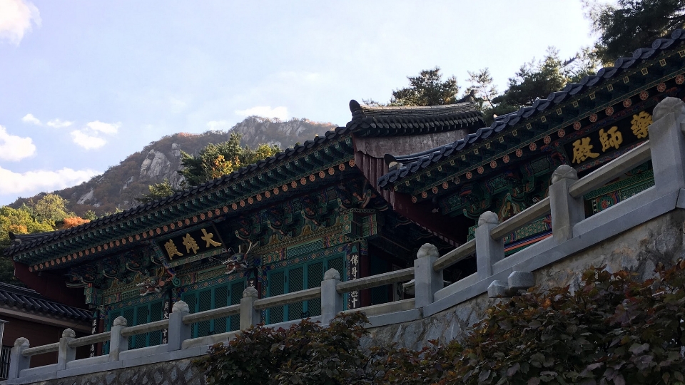 temple with mountain