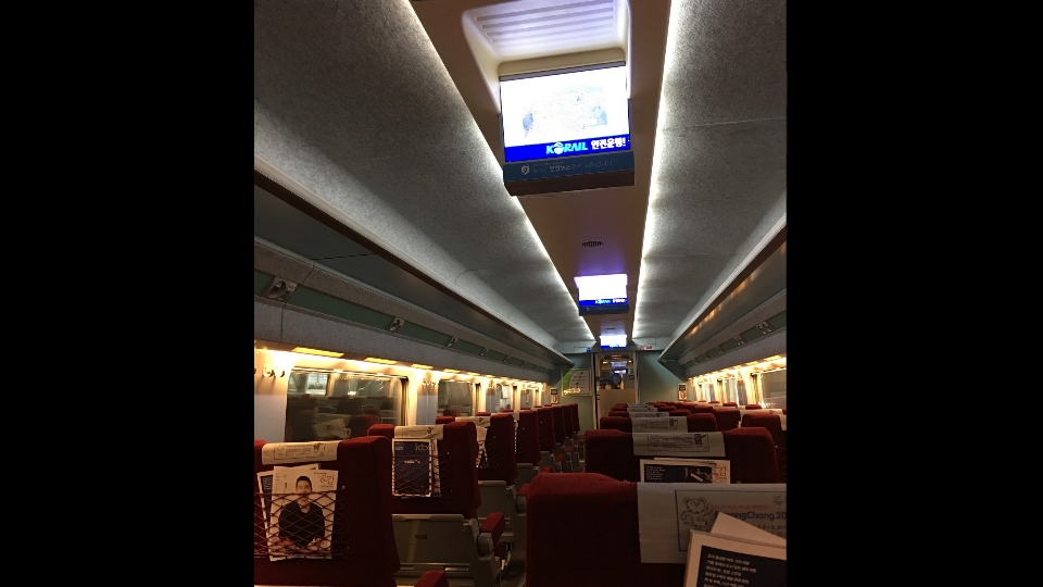 inside a korail train